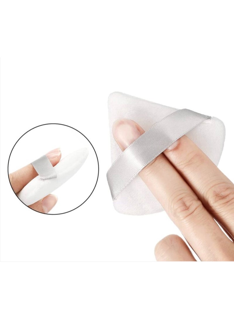 House of Aetheria ae 2 PCS Triangle White Powder Puffs Face Cosmetic Powder Puff Washable Reusable Soft Plush Powder Makeup Sponge - Image 4